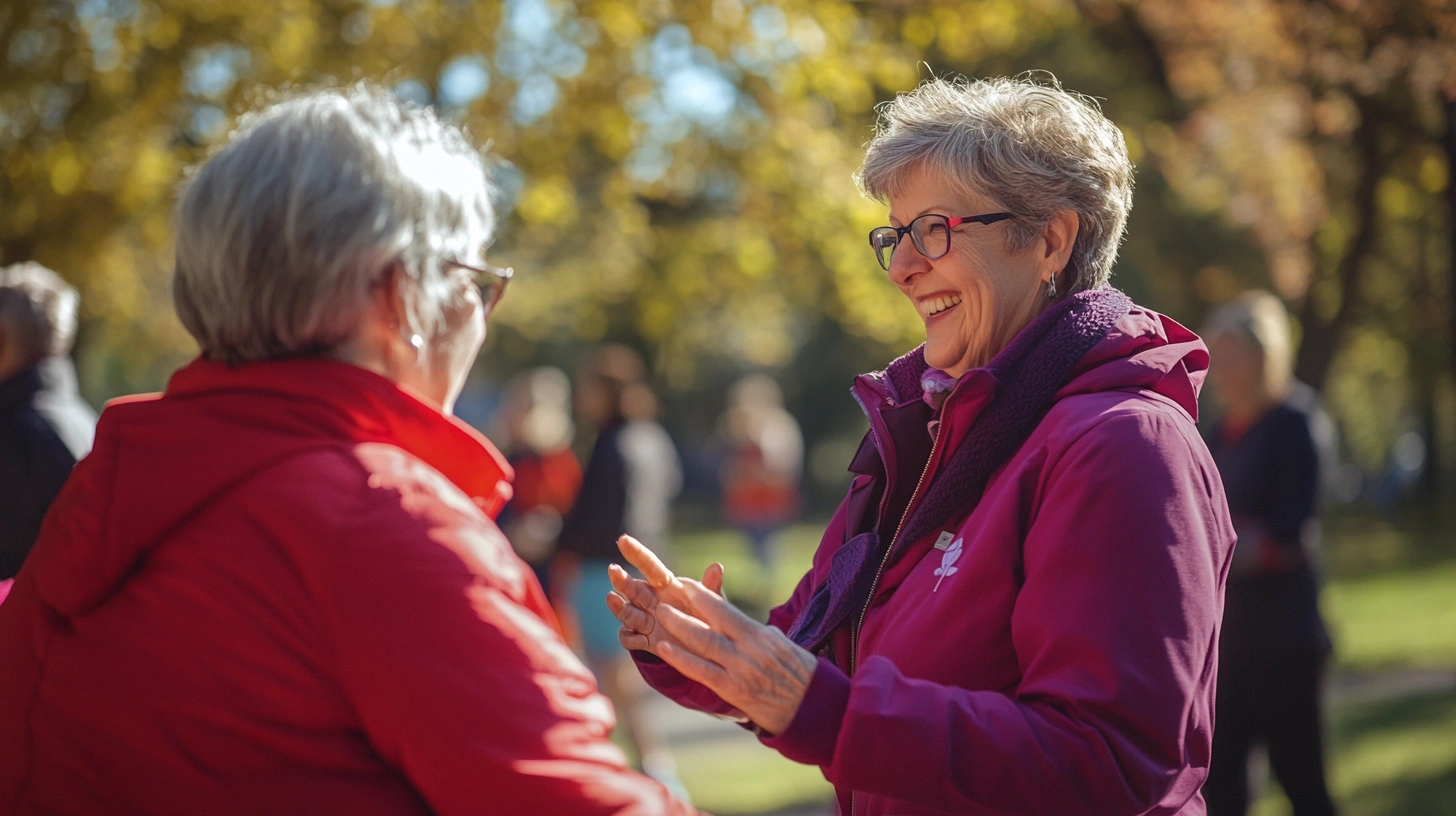 Активні пенсіонери займаються спортом на свіжому повітрі